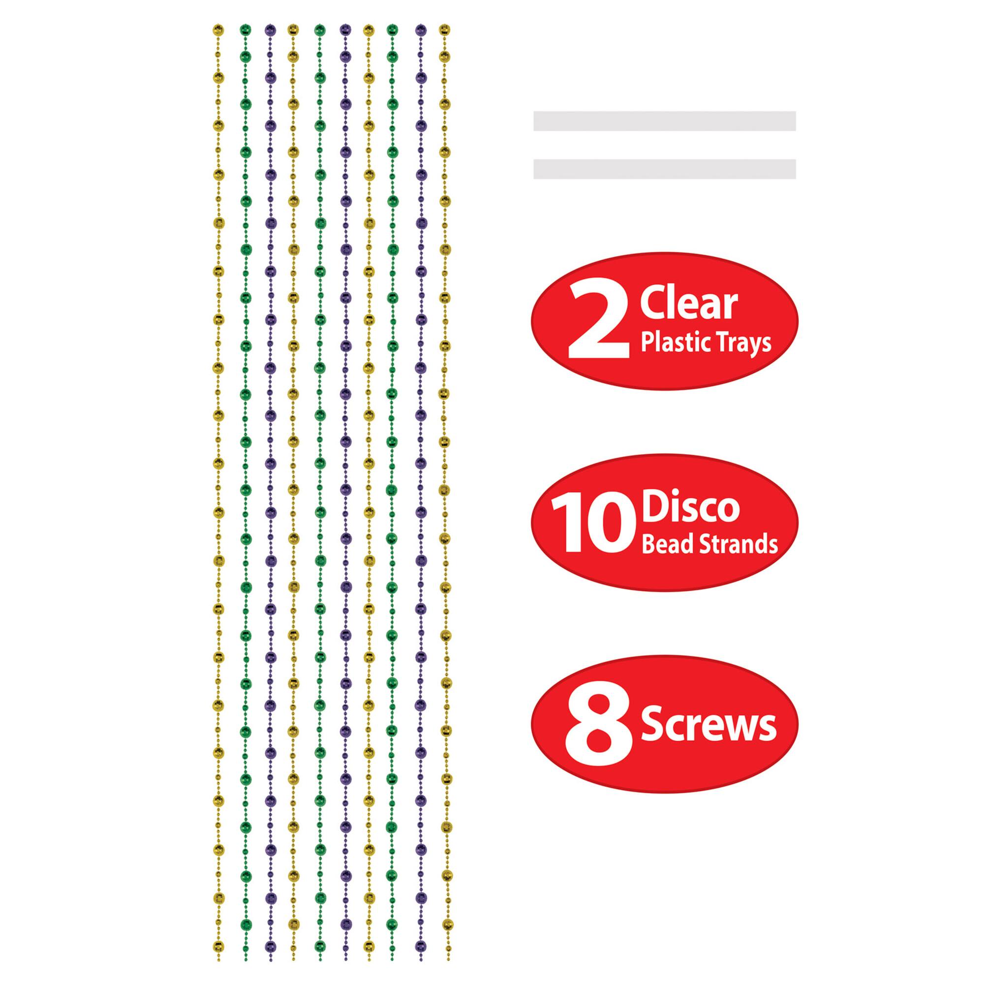 Beistle 24" x 6.5ft. Mardi Gras Disco Ball Bead Curtain set